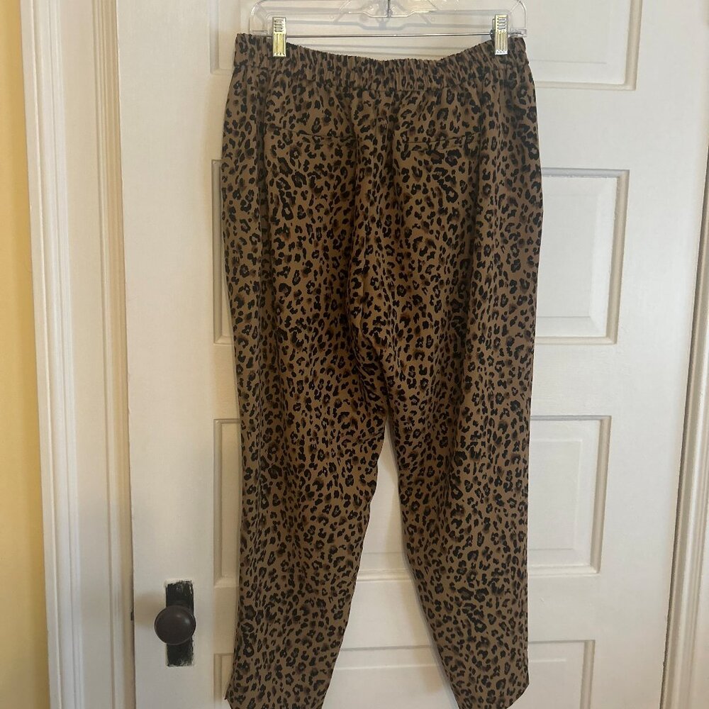 J Crew Leopard Print Pants, Size Medium